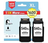 Penguin 540 XL Negro Pack Cartuchos de Tinta para Canon 540 Cannon PG-540XL | Impresora con Pixma TS5150 TS5151 MX475 MX455 MG2250 MG3550 MG3600 MG3650 MG4250 MG3150 MG3250 MG2150 MG2255 MG3155 Black 540