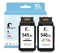 Penguin 545XL 546XL Cartuchos de Tinta para Canon 545 546 XL Compatible con Pixma MG2556S MG2540 MG2550S MG2440 MG2455 MG2550 MG2550S MG2551S MG2555 TS3150 MX490 MX494 MX495 impresoras Negro y Color