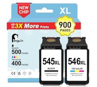 Penguin 545XL 546XL Cartuchos de Tinta para Canon 545 546 XL Negro y Color | Compatible con Pixma MG2556S MG2540 MG2550S MG2440 MG2455 MG2550 MG2550S MG2551S MG2555 TS3150 MX490 MX494 MX495 impresoras
