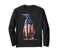 Penguin American Flag USA Drip Graffiti Amante Manga Larga