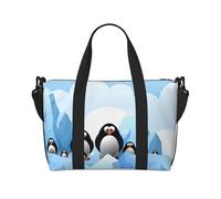 Penguin Antarctica Ice - Bolsa de viaje grande con estampado de hielo para gimnasio, fin de semana y viaje de negocios, bolsa de hombro, ligera