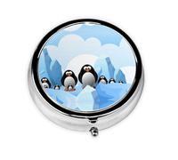 Penguin Antarctica Ice Este pequeño pastillero redondo de viaje de tres compartimentos es perfecto para almacenar medicamentos diarios, vitaminas y sobre la marcha.