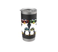 Penguin Family Sunglasses Graphic Aquatic Bird Lover Penguin Vaso térmico de acero inoxidable de doble pared