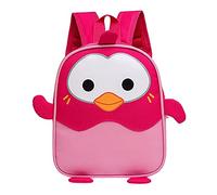 Penguin Fashion - Mochila para niños pequeños, mochila escolar con compartimento para zapatos, Red, Talla única