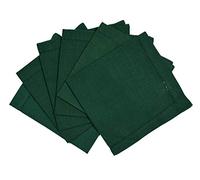 Penguin Home 100% Aspecto de Lino Servilleta de Algodón 6-Pieza Establecer, Sólido Verde