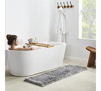 Penguin Home Alfombrilla de baño, 100% micropoliéster, Color Plateado, 50 x 152 cm