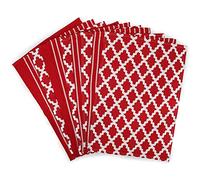 Penguin Home - Juego de 10 Toallas de té de algodón 100% - Suave - Duradero - Diseño Elegante en Rojo con múltiples Patrones - Lavable a máquina - 65 x 45 cm