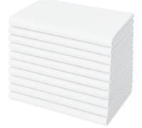 Penguin Home Juego de 12 servilletas de Tela Reutilizables de 45 x 45 cm, 100% algodón, Tejido de Sarga teñido, Suaves y duraderas, hoteles, restaurantes y Eventos, Color Blanco