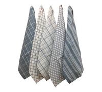 Penguin Home Juego de 5 paños de Cocina de algodón 100% Puro, Suaves y duraderos, Lavables a máquina, 65 x 45 cm, Color Azul