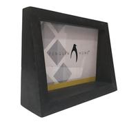 Penguin Home Mangowood - Marco de fotos horizontal de 12 x 17 cm, acabado negro envejecido, estilo vintage rústico, marco de madera hecho a mano para pared o mesa, ideal para decoración del hogar,