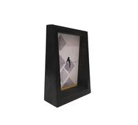Penguin Home Mangowood - Marco de Fotos Horizontal de 12 x 17 cm, Acabado Negro Mate, Estilo rústico Vintage, Marco de Madera Hecho a Mano para Pared o Mesa, Ideal para decoración del hogar, Regalos
