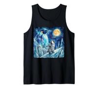 Penguin Howling at The Moon Arctic Night Sky Animal Art Camiseta sin Mangas
