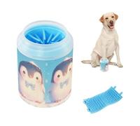 Penguin in Snow Art - Limpiador de patas reutilizable con cepillo de masaje suave, máquina de limpieza de pies para gatos y perros