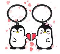 Penguin Keychain - 1.97 Inches Penguin Charm, Stainless Steel Keychain With Twin Charms | Cute Key Ring Accessory For Women, Mens, Kids, Family, Friends, Colleagues, Party, Backpack, Purse, Valentines