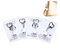 penguin keychains set - Cute Keychains for Car Keys, Penguin Keyring Penguinn Inspirational Gift for Best Friend, Penguins with Card Aesthetic Pocket Bag Charm Women Men Kids Teen Couple Friend