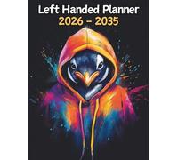 Penguin Left Handed Planner: 10 Year Monthly | Large 120 Month Calendar | Gift For People Who Love Aquatic Animals, Bird Lovers | Ideal for ... and Busy Individuals | 8.5 x 11 Inches | v1