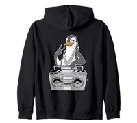 Penguin Lover Hip Hop Niños Música Niños Pingüino Sudadera con Capucha
