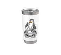 Penguin Lover Hip Hop Niños Música Niños Pingüino Vaso térmico de acero inoxidable de doble pared