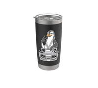 Penguin Lover Hip Hop Niños Música Niños Pingüino Vaso térmico de acero inoxidable de doble pared