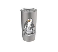 Penguin Lover Hip Hop Niños Música Niños Pingüino Vaso térmico de acero inoxidable de doble pared