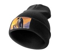 Penguin Mama And Little - Gorro suave para hombre, gorro de invierno cálido y holgado para mujer