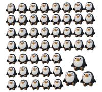 Penguin, mini pingüinas 50 piezas de 0.4 pulgadas adorables y caricatura mini figuras de pingüino de bricolaje animales decorativos decorativos para micro paisaje, casa de muñecas, arte de uñas
