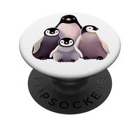 Penguin Mom - Madre pingüino PopSockets PopGrip Adhesivo