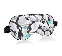 Penguin on The Snow Sleep Mask Lightweight Soft Breathable Eye Mask with Adjustable Strap Blackout Eye Mask for Women Men for Travel Night Sleeping