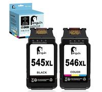 Penguin PG-545XL CL-546XL Cartucho de Tinta para Canon 545 XL 546 XL Pixma MG2540 MG2556S TS3150 TS3151 MG2550 MG2950 MG2450 MG3050 MG3052 MG2920 MG3051 TR4550 TR4551 MX495 Impresora Negro y Color