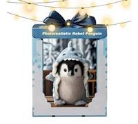 Penguin Plush Toy, Realistic Soft Stuffed Figure, Ultra- Cuddly Companion, Lifelike Detailing, Grey Plush Design, Ideal for Bedroom, Living Room, and Display Shelf