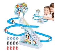 Penguin Slide Toy - Climbing Stairs Toy 25.5x14x24.5cm | Penguin Slide, Music & LED Flashing Lights,Fun Musical Roller Coaster Track Toys For Kids, Boys, Girls, Aged 3+