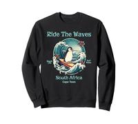 Penguin Surfing Waves Sudáfrica Cape Cod Surfs Up Diversión Sudadera