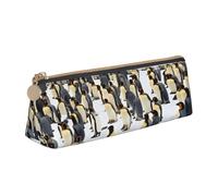 Penguins in the snow - Estuche para lápices con diseño de pingüinos en la nieve, elegante y práctico, estuche triangular de gran capacidad con cremallera