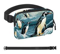 Penguins on Iceberg-1509 - Riñonera de estilo unisex: riñoneras de moda, bolsas cruzadas deportivas delgadas a la moda para correr, senderismo, senderismo, mujer, hombre, multicolor, 1.5 x 9.0 x 5.9