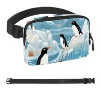 Penguins on Iceberg-1515 - Riñonera de estilo unisex: riñoneras de moda, bolsas cruzadas deportivas delgadas a la moda para correr, senderismo, senderismo, mujer, hombre, multicolor, 1.5 x 9.0 x 5.9