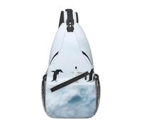 Penguins On The Iceberg - Bolso cruzado de moda con correas ajustables en diagonal, alta capacidad, deporte, viajes, trabajo, uso diario, Black, Talla única