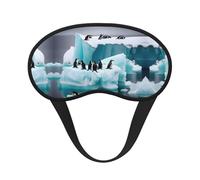Penguins On The Iceberg Print Sleep Solution - Máscara opaca para dormir con orejeras, yoga, meditación