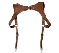 PENGXX Steampunk - Tirantes de cuero renacentista para hombre, diseño vintage, arnés de soporte de espalda para hombre, ganchos de metal ajustables