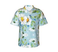 PENGYVV Black Daisy - Camisa hawaiana para hombre, manga corta, informal, con botones, estilo tropical, para verano, playa, Dibujo de flores dais, 3XL