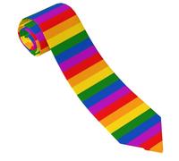 PENGYVV Corbata para hombre y niño, novedosa y divertida, con estampado completo, para hombre, estrecha, ancha, Rainbow Gay Pride Fl, Taille unique