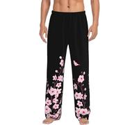 PENGYVV Flying Carpet Ride - Pantalones de pijama para hombre, pantalones largos para dormir, pantalones de descanso con cintura elástica, regalos para hombres, Flor de cerezo floral, L