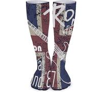 PENGYVV London Rock Festival con la bandera del Grunge para hombres y mujeres, calcetines más cálidos transpirables y divertidos, calcetines deportivos cómodos para caminar, deportes, camping