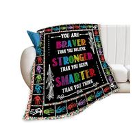 PENGYVV Manta suave, cálida y acogedora con cita inspiradora You are Brave con estampado de graffiti colorido, forro polar afelpado para súper motivacional para la cama, mantas de 40 x 50 pulgadas