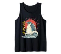 Pengzilla Pingüino Kaiju Anime Japonés Ola Monstruo Camiseta sin Mangas