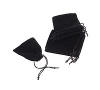 PENIKOKO 10 Piezas Bolsas Boda Negras con Cordón para Joyería y Pouch de Organza con Diseño de Pestañas para Eventos y Almacenamiento de Bisutería