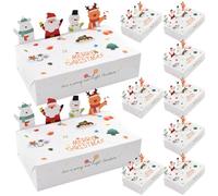 PENIKOKO 10piezas Cajas De Dulces Navideñas Envase De Papel Para Galletas y Chocolates Diseño Festivo Para Fiestas De Navidad y