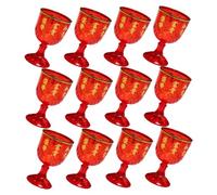 PENIKOKO 12 Copas de Vino de Boda Tradicionales Chinas Rojas de Plástico 40 Ml Reutilizables para Celebraciones y Fiestas Vaso para Beber Licor y Cerveza Set de Copas Decorativas