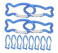 PENIKOKO 12 Piezas Mosquetones Pequeños de Aluminio Forma de Pez Mosquetón Seguro con Pestillo para Escalada Camping y Senderismo Gancho Ligero para Llaveros y Equipamiento Outdoor