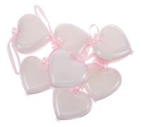 PENIKOKO 15 Piezas Caja de Embalaje Forma de Corazón Adornos de Corazón Rellenables para San Valentín Joyero de Plástico para Manualidades Decoración de Árbol de San Valentín para Bodas