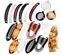 PENIKOKO 18 Piezas Clips de Pelo Banana Vintage Peine Banana Ligero para Coleta Moño y Recogidos Accesorios Clásicos para Diarios